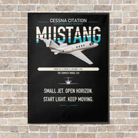 Thumbnail for Cessna Citation Mustang vertical canvas print - framed - black background