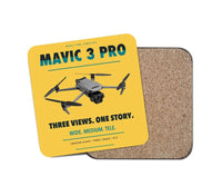 Thumbnail for DJI Mavic 3 Pro design on yellow 1 piece coaster