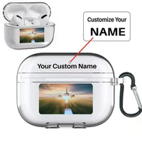 Thumbnail for Airplane Flying Over Runway AirPods Pro transparent case - With Buckle +Name