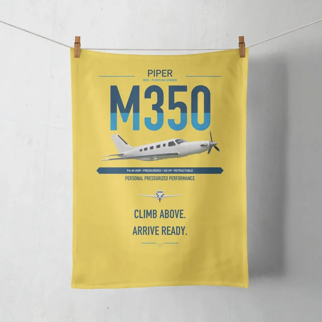 Piper M350 design on yellow towel