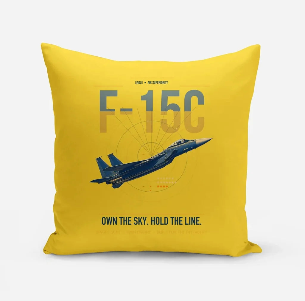 F-15C Eagle design on yellow pillow