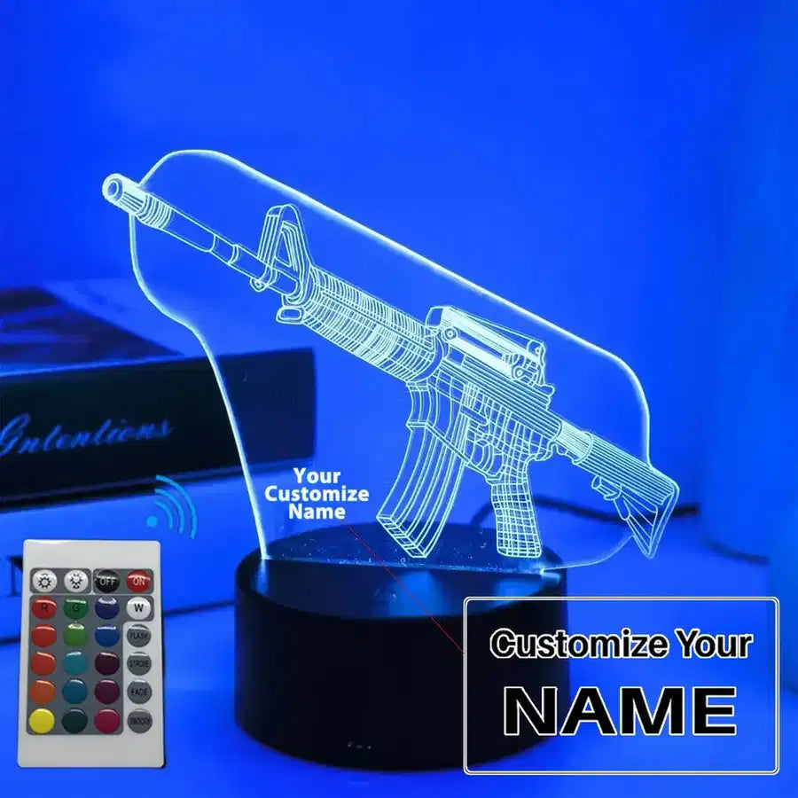 Customisable Creative Gun 3D 3D Lamp - view 3