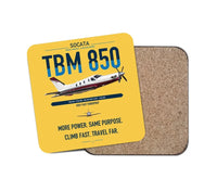 Thumbnail for Socata TBM 850 design on yellow 1 piece coaster