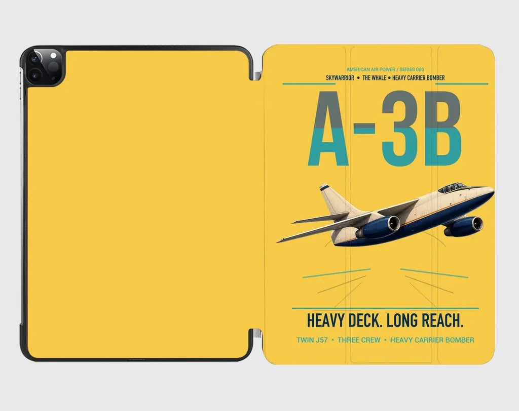 A-3B Skywarrior design on yellow ipad tablet case