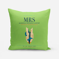 Thumbnail for Marseille Provence Airport (MRS) design on light green pillow