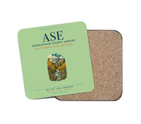 Thumbnail for Aspen - Pitkin County Airport (ASE) design on light green 1 piece coaster