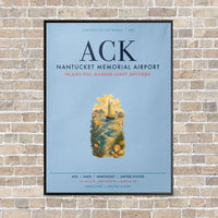 Thumbnail for Nantucket Memorial Airport ACK vertical canvas print - framed - light blue background