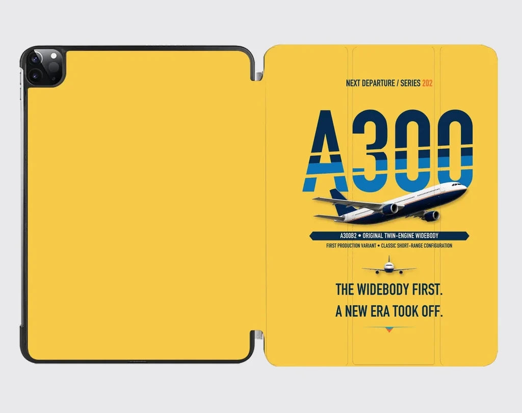 Airbus A300B2 design on yellow ipad tablet case