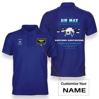 Thumbnail for Percepto Air Max design on blue polo with custom name badge