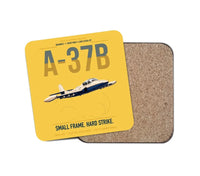 Thumbnail for A-37B Dragonfly design on yellow 1 piece coaster