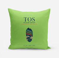 Thumbnail for Tromsø Airport (TOS) design on light green pillow
