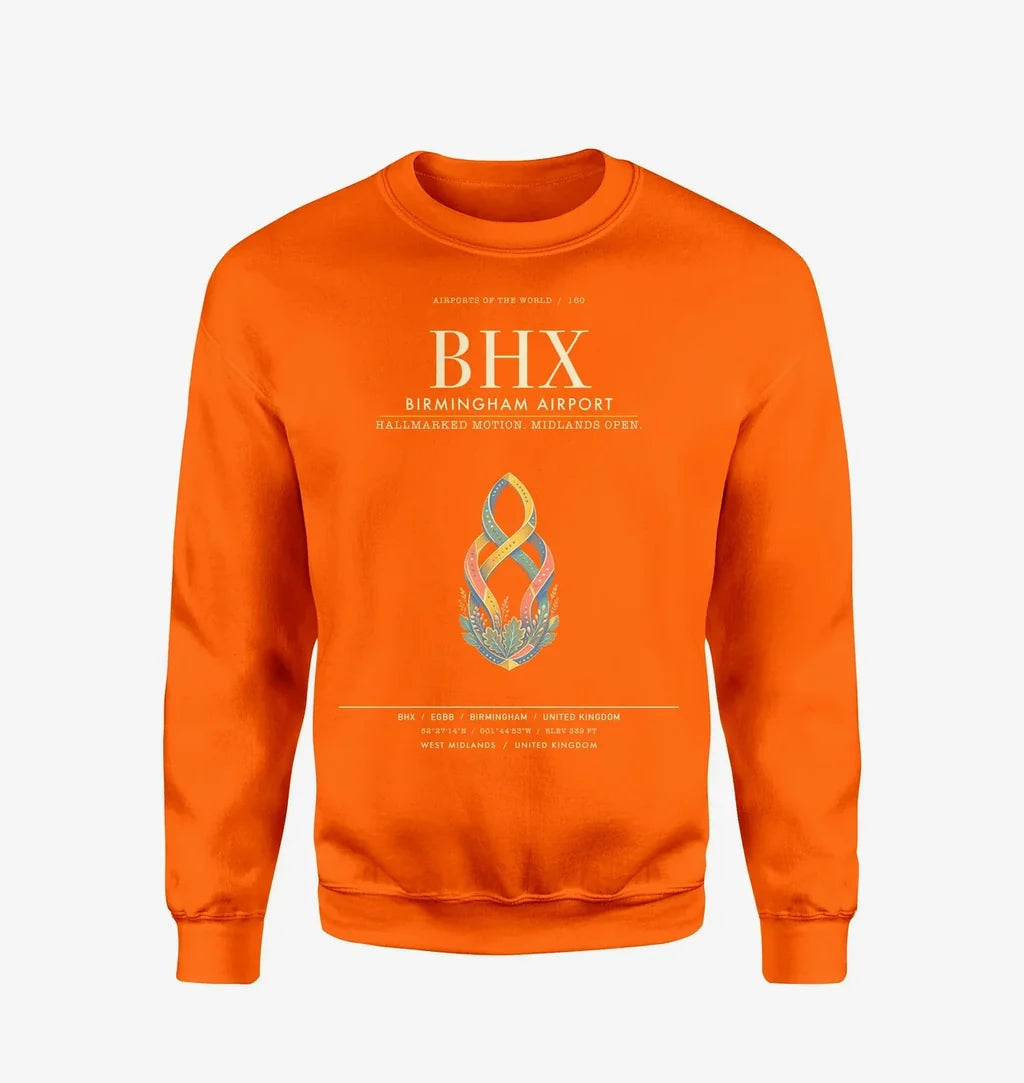 Birmingham Airport BHX Sweatshirt - Orange