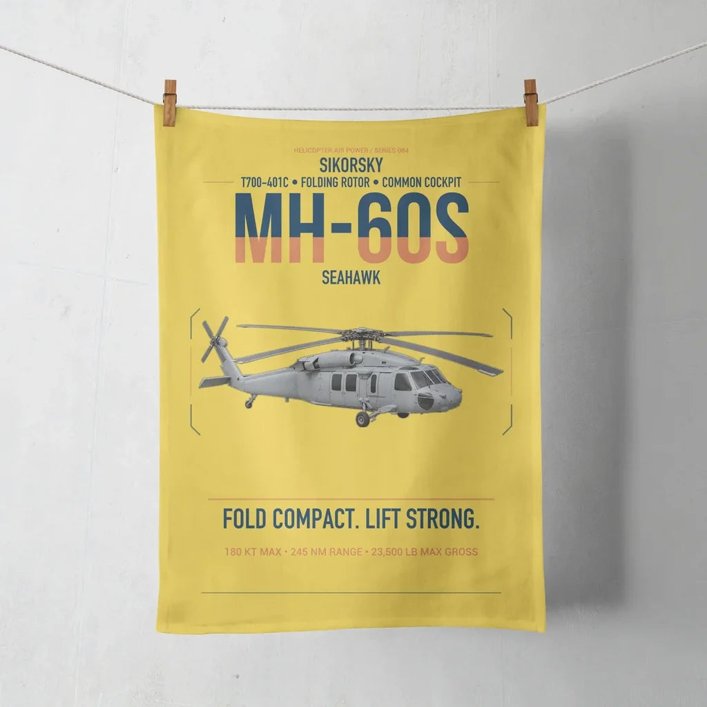 Sikorsky MH-60S Seahawk design on yellow towel