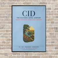 Thumbnail for The Eastern Iowa Airport CID vertical canvas print - framed - light blue background