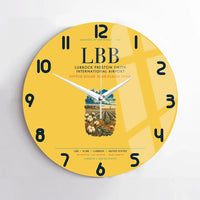 Thumbnail for Lubbock Preston Smith International Airport (LBB) design on yellow no frame wall clock