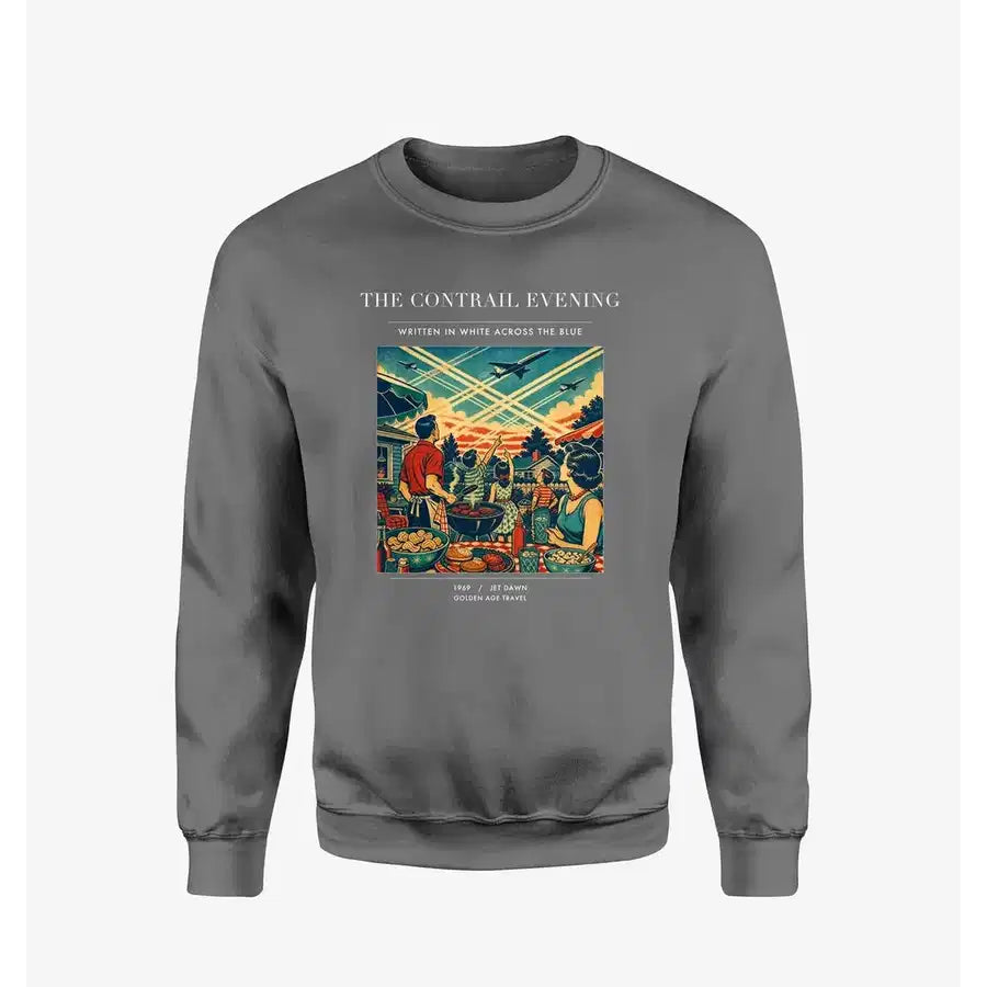 VINTAGE G4135 - The Contrail Evening - Designed Sweatshirts design on gray