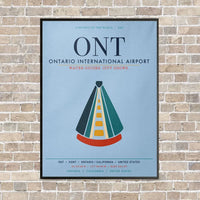 Thumbnail for Ontario International Airport ONT vertical canvas print - framed - light blue background