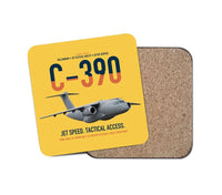 Thumbnail for C-390 Millennium design on yellow 1 piece coaster