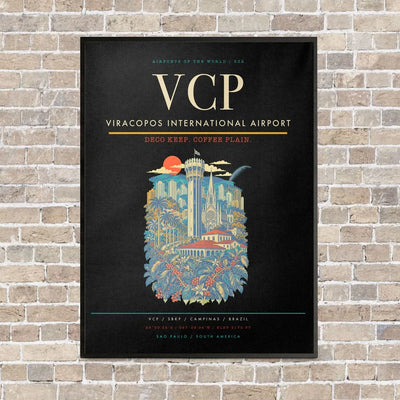 Viracopos International Airport VCP - Canvas Framed - Black