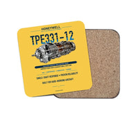 Thumbnail for TPE331-12 design on yellow 1 piece coaster