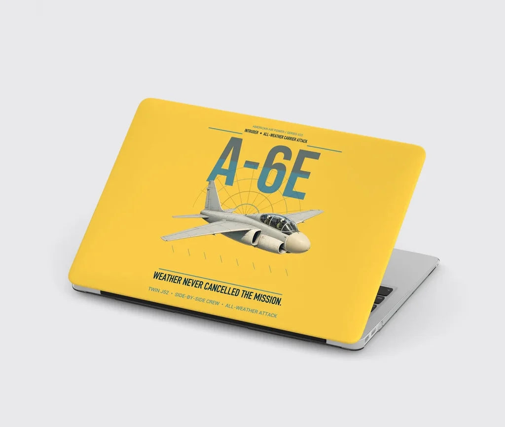 A-6E Intruder design on yellow MacBook case