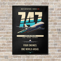 Thumbnail for Boeing 747-400 vertical canvas print - framed - black background