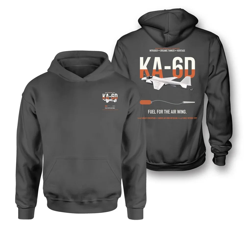 KA-6D Intruder design on dark gray double-side hoodie, double-side print