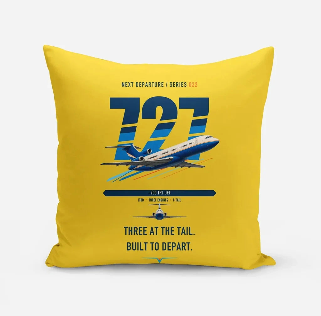 Boeing 727-200 design on yellow pillow