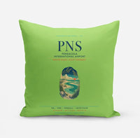 Thumbnail for Pensacola International Airport (PNS) design on light green pillow