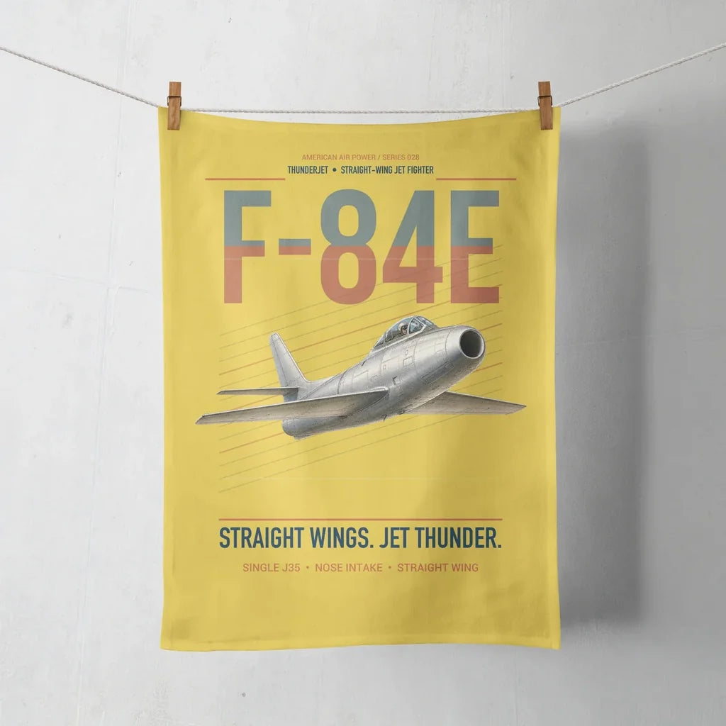 F-84E Thunderjet design on yellow towel
