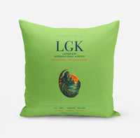 Thumbnail for Langkawi International Airport (LGK) design on light green pillow
