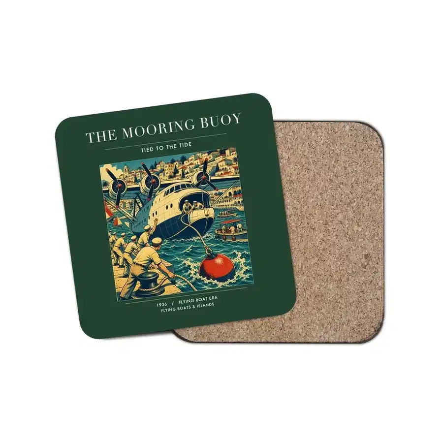 The Mooring Buoy - Designed Coasters design on dark green 1-piece