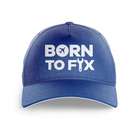 Thumbnail for Born To Fix Airplanes printed hat - blue