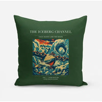 Thumbnail for VINTAGE G4276 - The Iceberg Channel - Designed Pillows design on darkgreen