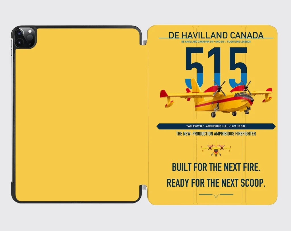 De Havilland Canadair 515 design on yellow ipad tablet case