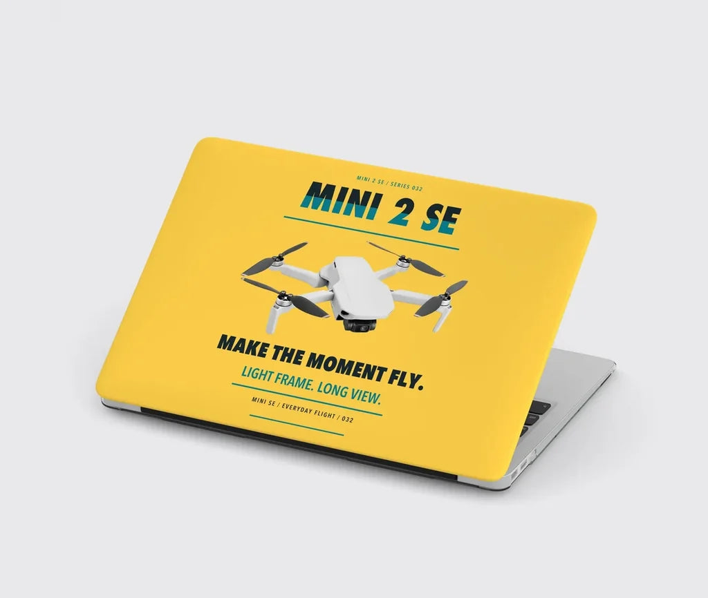 DJI Mini 2 SE design on yellow MacBook case