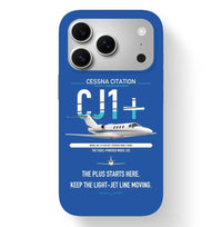 Thumbnail for Cessna Citation CJ1+ design on blue magsafe iphone case, for iPhone 17 Pro
