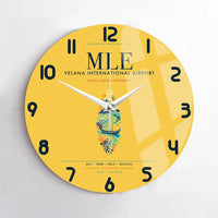 Thumbnail for Velana International Airport Malé (MLE) design on yellow no frame wall clock