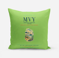 Thumbnail for Martha's Vineyard Airport (MVY) design on light green pillow