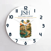 Thumbnail for Sitia Public Airport (JSH) design on white no frame wall clock