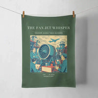 Thumbnail for VINTAGE G4464 - The Fan Jet Whisper - Designed Towels design on darkgreen