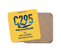 Thumbnail for Airbus C295 Firefighter design on yellow 1 piece coaster