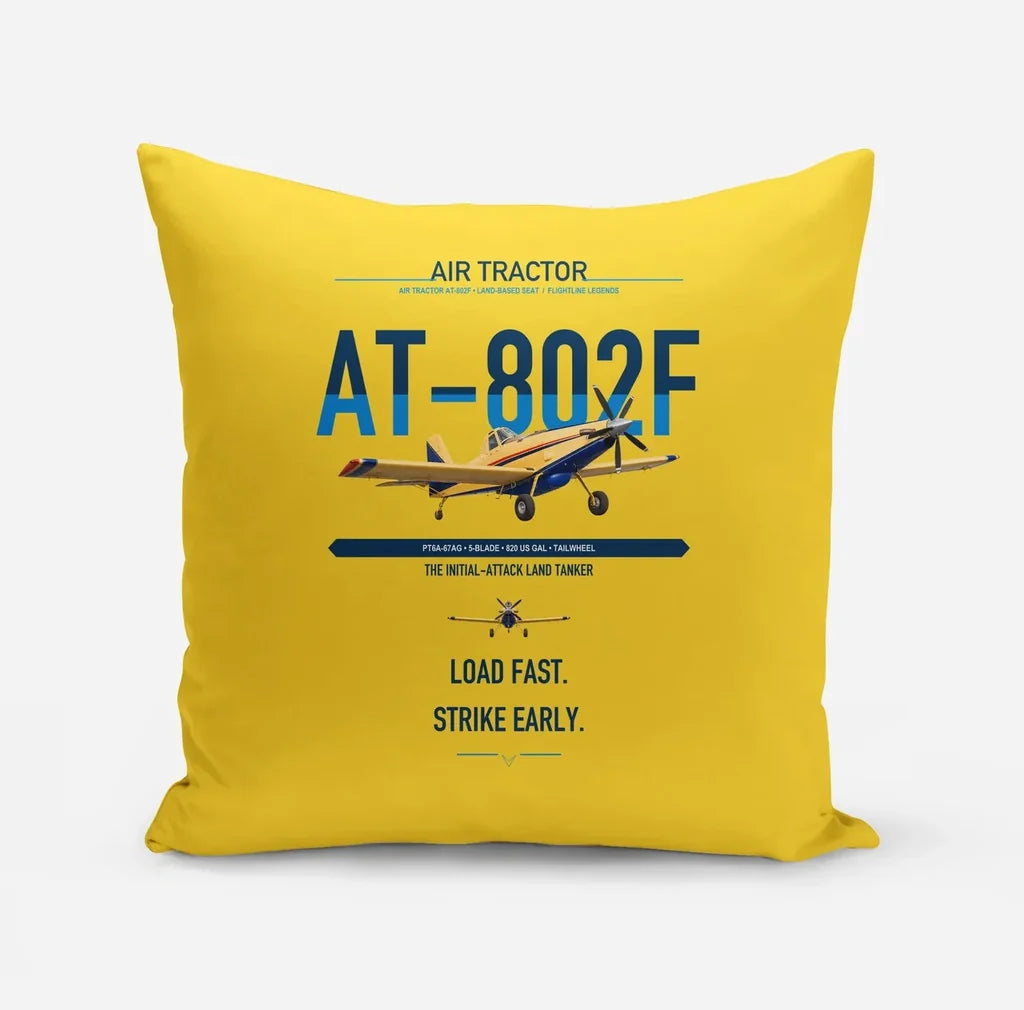 Air Tractor AT-802F design on yellow pillow