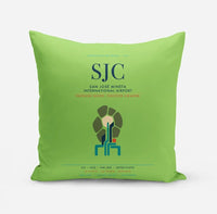 Thumbnail for San José Mineta International Airport (SJC) design on light green pillow