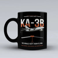 Thumbnail for KA-3B Skywarrior design on black ceramic mug, double-side print