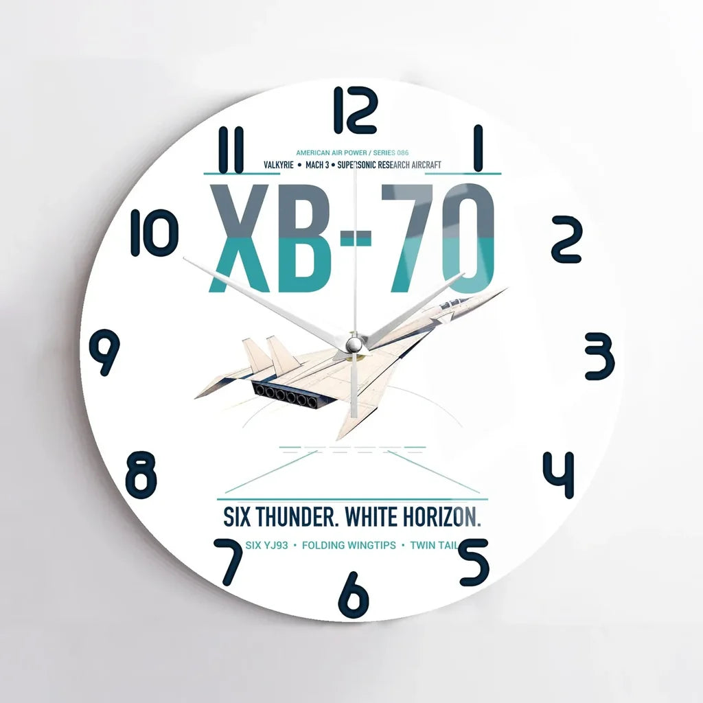 XB-70A Valkyrie design on white no frame wall clock