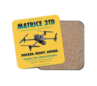 Thumbnail for DJI Matrice 3TD design on yellow 1 piece coaster