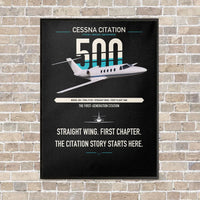 Thumbnail for Cessna Citation 500 - Citation I vertical canvas print - framed - black background