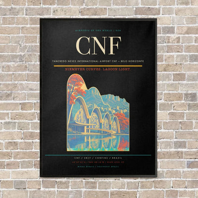 Tancredo Neves International Airport CNF — Belo Horizonte vertical canvas print - framed - black background