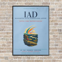 Thumbnail for Washington Dulles International Airport IAD vertical canvas print - framed - light blue background